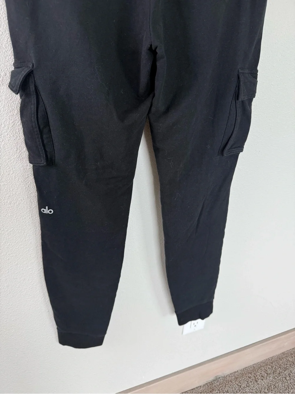 Alo 7/8 High-Waist Cargo Sweatpant Black Casual Active Athleisure Women’s Medium